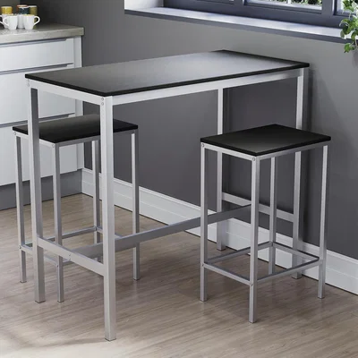 The Range Roslyn 2 Seater Bar Table Set - Black