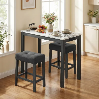 The Range 3 Pieces Bar Table Set - White