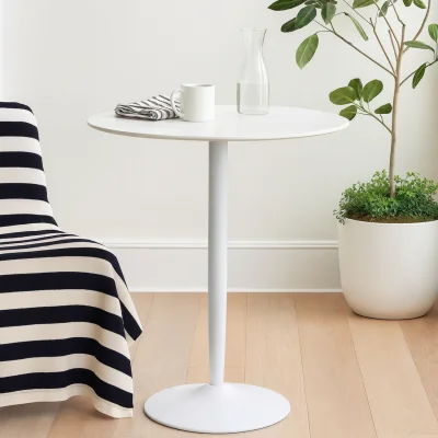 The Range Mombasa Ceramic Round Bar Table - White