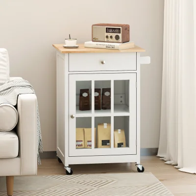 The Range Kitchen Mobile Bar Table - White