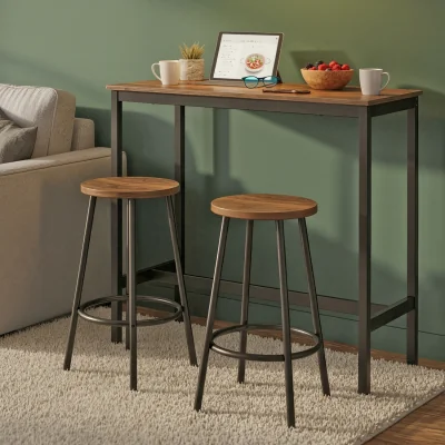 The Range VASAGLE Rustic Brown and Black Bar Table - Rustic Brown