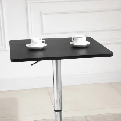 The Range Eltani Metal and Wooden Black and Silver H8 Adjustable Swivel Bar Table