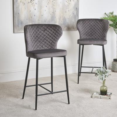 The Range Harley Bar Stool (Set Of 2) - Grey