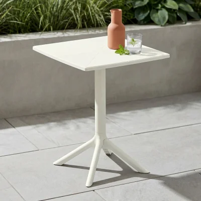 The Range Square Plastic Garden Bistro Table - White