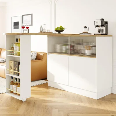 The Range 360 Swivelling Dining Bar Table with Shelves - White