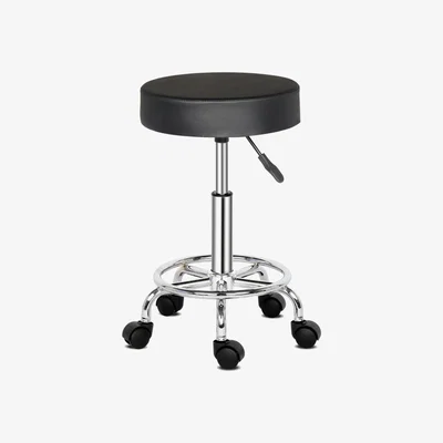The Range Round Bar Stool Portable Swivel Chair - Black