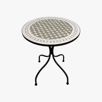 The Range Outdoor Metal Bistro Table Mosaic Design - Black