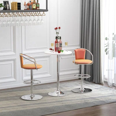 The Range 60cm Adjustable Round Bar Table - White