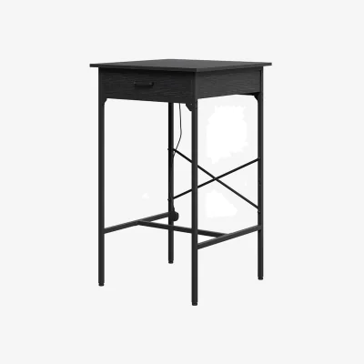 The Range Bar Table with Built-In Charging Station - Black / Black