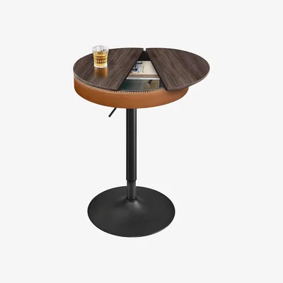The Range VASAGLE Height Adjustable Bar Table with Storage - Bronze