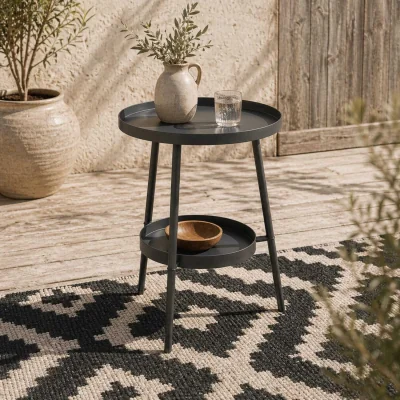 The Range Tocore Black 2-Tier Metal Outdoor Bistro Table