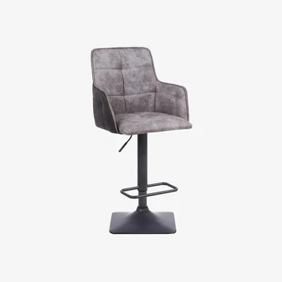 Teddy Beau Shankar Orion Suede Effect Light Grey Bar Stool (2pk)