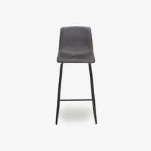 Teddy Beau Shankar Juno Suede Effect Dark Grey Bar Stool