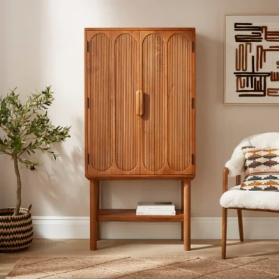 Dunelm Khari Drinks Cabinet, Midtone Mango Wood