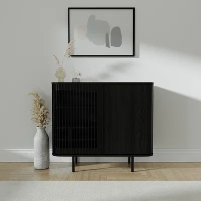 Furniture123 Black Oak Drinks Cabinet -  Jarel