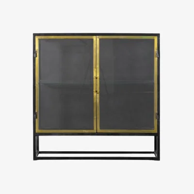 Knees Claudia Glass Drinks Cabinet - Black