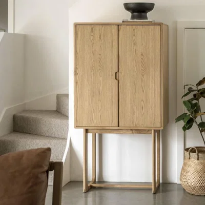 Knees Craft Oak Drinks Cabinet - Natural