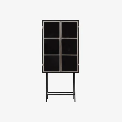 Knees Kolton Glass Drinks Cabinet - Black