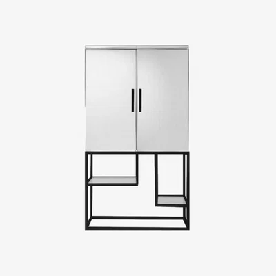 Knees Paloma Glass Drinks Cabinet - Black