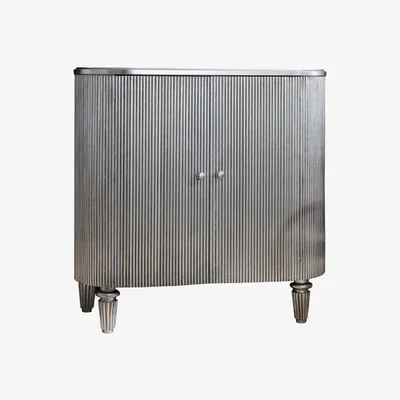 Knees Jamel Mahogany Drinks Cabinet - Silver