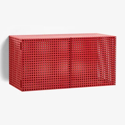 Nordic Nest HAY Perforated Cabinet wall cabinet small Wine red