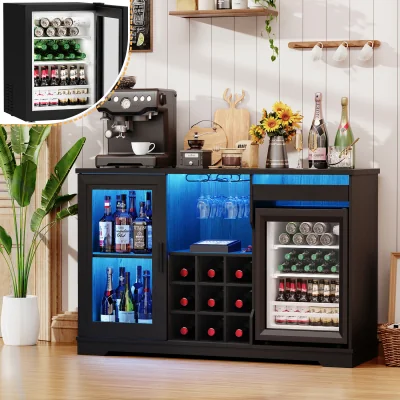 The Range BROTTAR Coffee Bar Cabinet with Fridge (Fridge Included) - Black