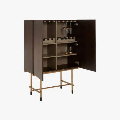 The Range Delta Walnut Veneer Drinks Cabinet - Brown