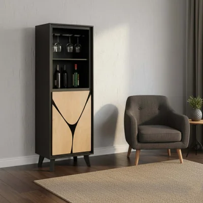 The Range Dusk Mango Wood Drinks CabinetBookcase - Tan