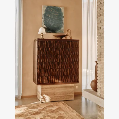Soho Home Alani Bar Cabinet, Travertine, UK