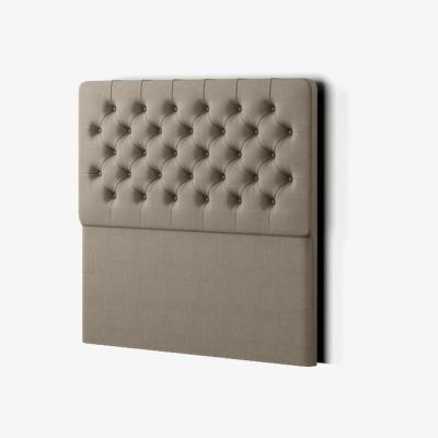 The Range Mary Chesterfield Headboard Floor Standing  Matching Buttons Malham Weave - Mink / Small Double