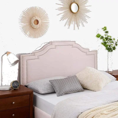 The Range Enrico Plush 26 inch Strutted Headboard - Pink / Small Double