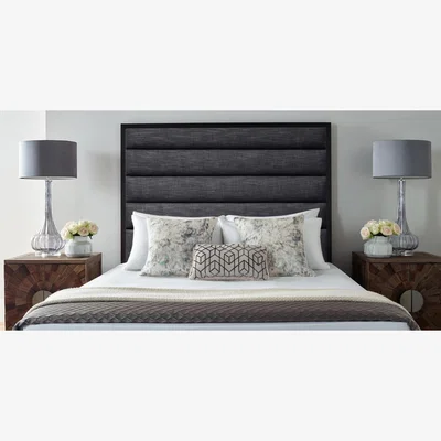 The Range Leyton 54 inch Floorstanding Headboard Plush Velvet - Steel / Small Double