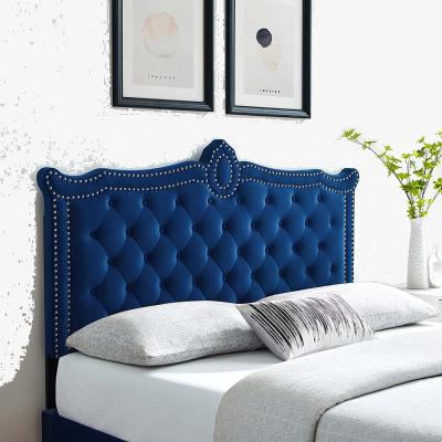 The Range Lika Plush 26 inch Strutted Headboard - Blue / Small Double