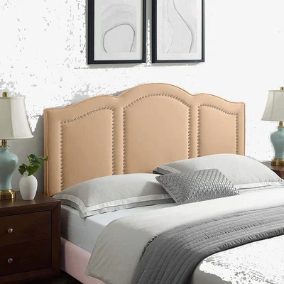 The Range Makis Plush 26 inch Strutted Headboard - Mink / Small Double
