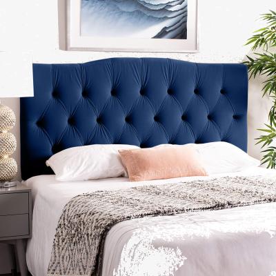 The Range Emia Plush 26 inch Strutted Headboard - Blue / Small Double