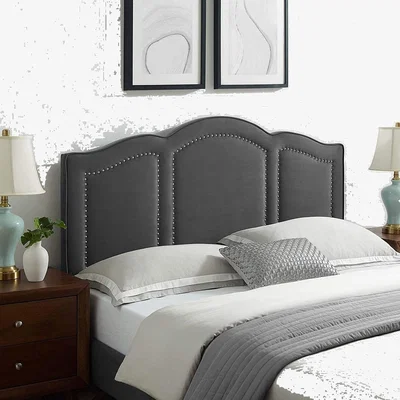 The Range Makis Plush 26 inch Strutted Headboard - Steel / Small Double