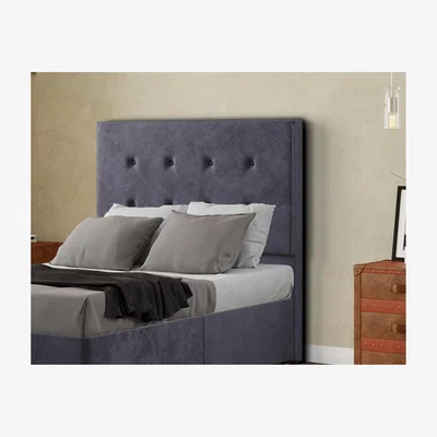 The Range Darlington Headboard Floor Standing  Matching Buttons Plush - Steel / Small Double