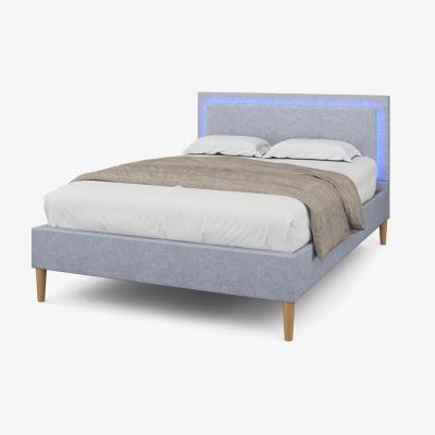 The Range Ludlow LED Headboard Grey Fabric Bed - Grey / Small Double