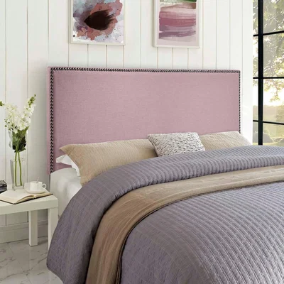 The Range Dime Plush 26 inch Strutted Headboard - Pink / Small Double