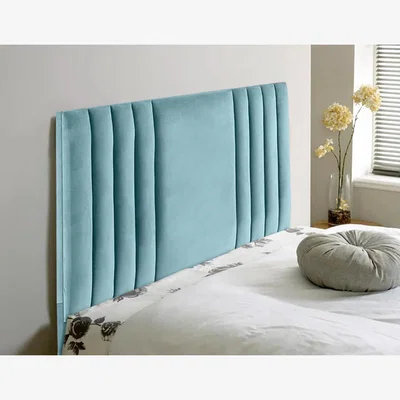 The Range Lewis 54 inch Floorstanding Headboard Plush Velvet - Duck Egg / Small Double