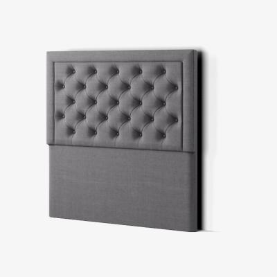 The Range Castle Headboard Floor Standing  Matching Buttons Linen - Grey / Small Double