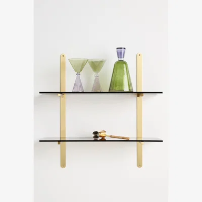 Anthropologie Lenny Tortoise Shell Acrylic Two-Tier Shelf