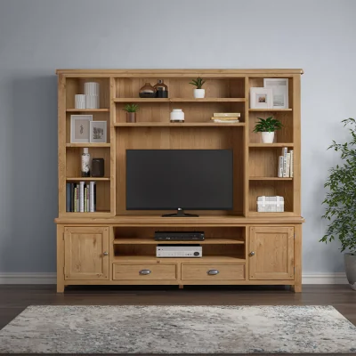 Arighi Bianchi Medway Oak Media Bookcase & TV Unit