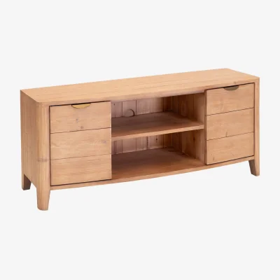 Barker and Stonehouse Halstatt 2 Cupboards & Shelves T.V. Console, Wood | Barker & Stonehouse