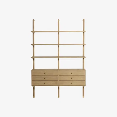 Barker and Stonehouse Athos Bookshelf 149.5x37x220cm, Brown Oak | Barker & Stonehouse