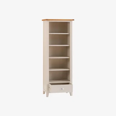 Chiltern Oak Furniture Chester Stone Painted Oak Tall Narrow Bookcase