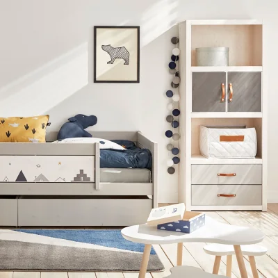 Cuckooland Lifetime Customisable Bookcase in Whitewash - 3 Compartments