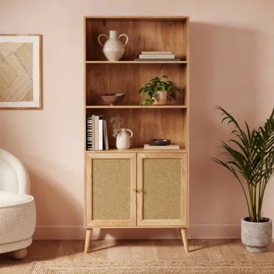 Dunelm Jordyn Bookcase, Mango Wood Effect