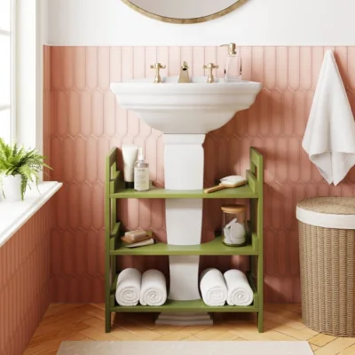 Dunelm Cerelia Under Sink Shelving Unit Moss Green