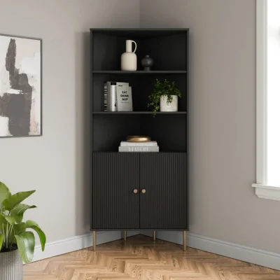 Dunelm Georgi Corner Ladder Shelving Unit with Storage